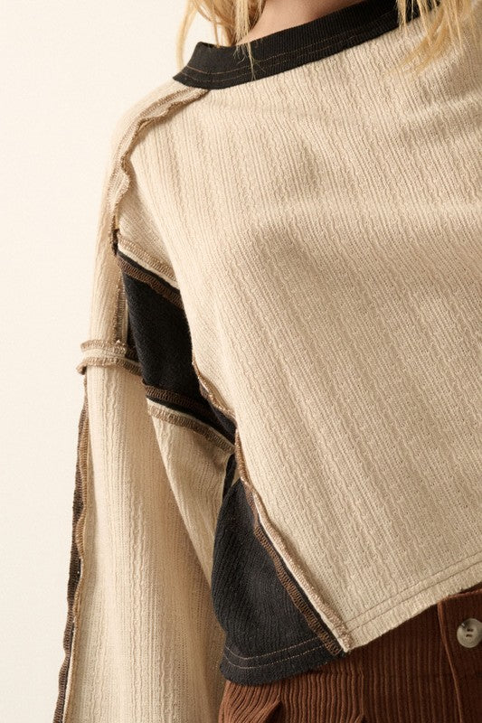 Toffee Twist Colorblock Top