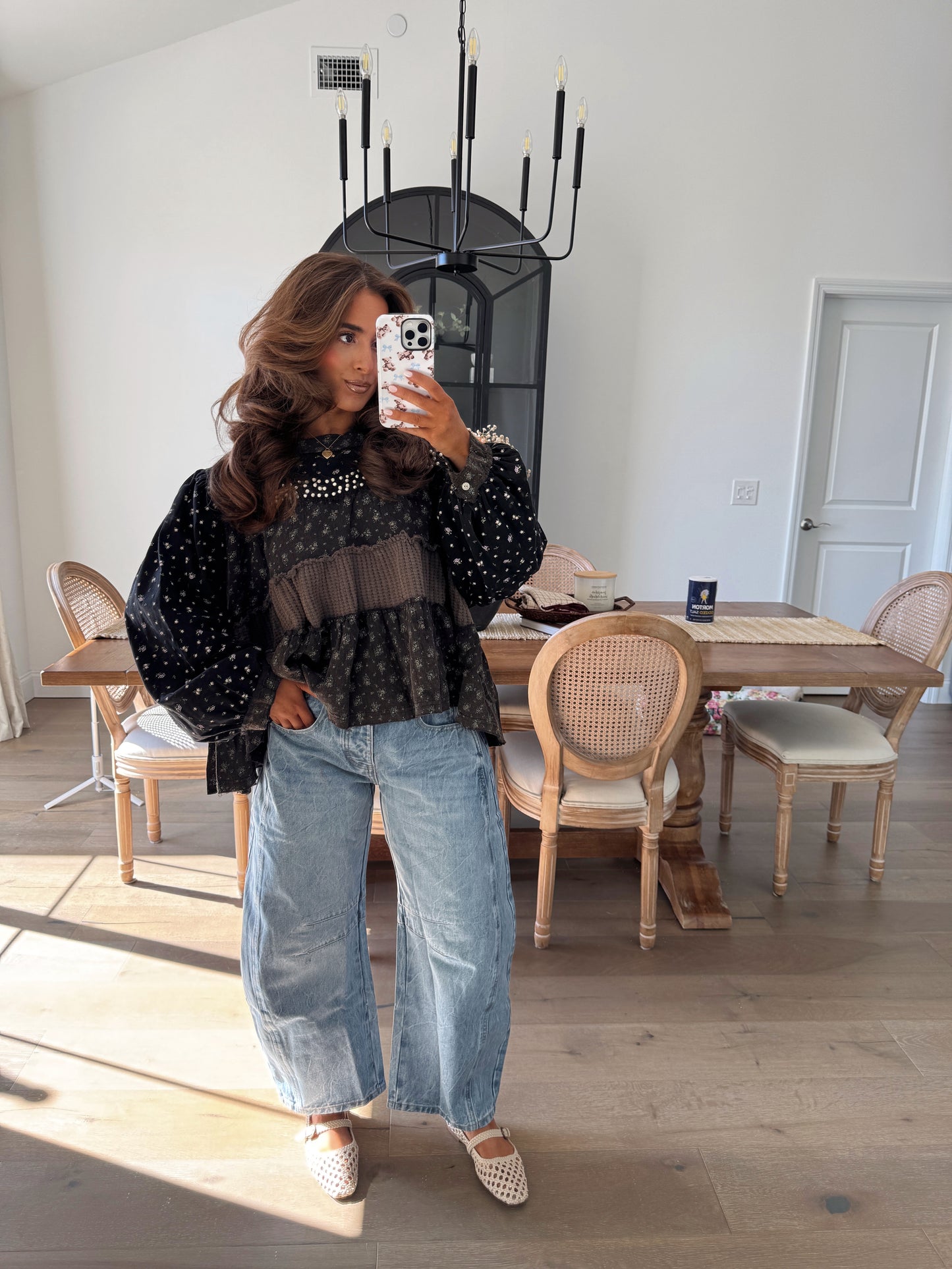 The Willow Balloon Sleeve Top (chocolate)
