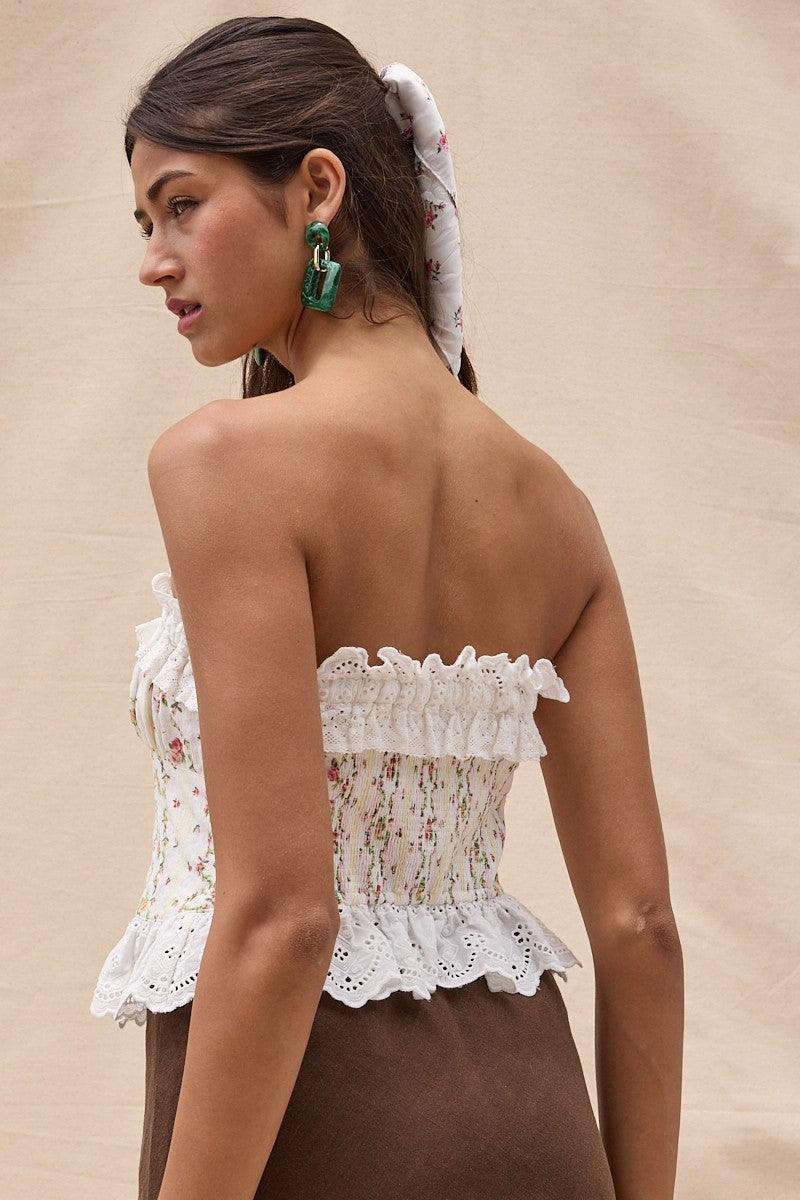 Boca Blooms Smocked Tube Top