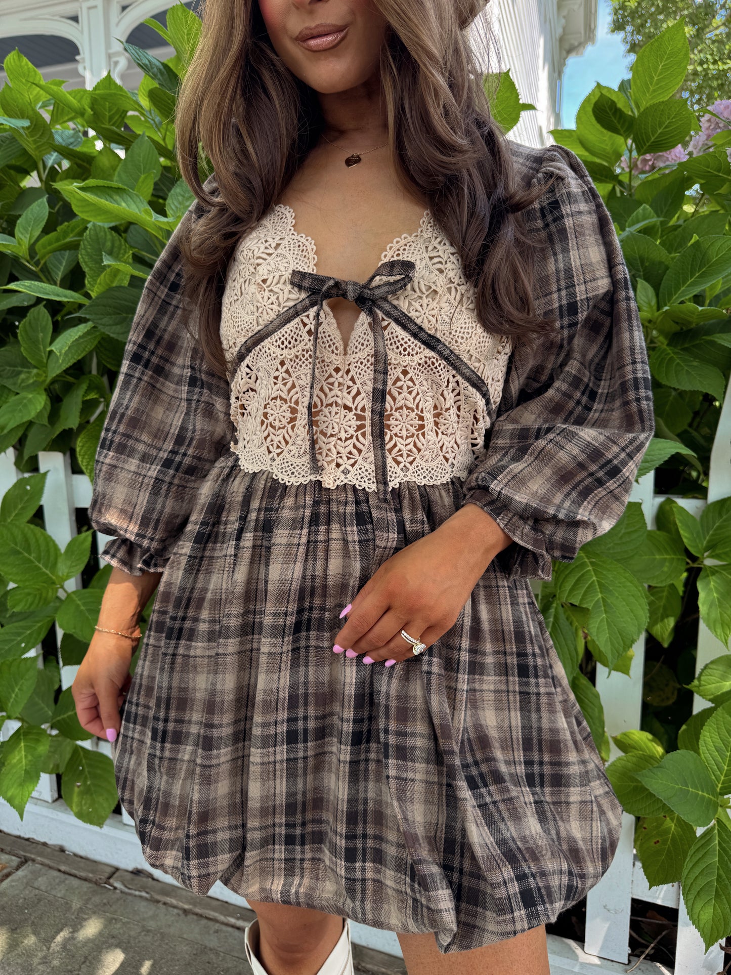 The Saddle Bubble Mini Dress