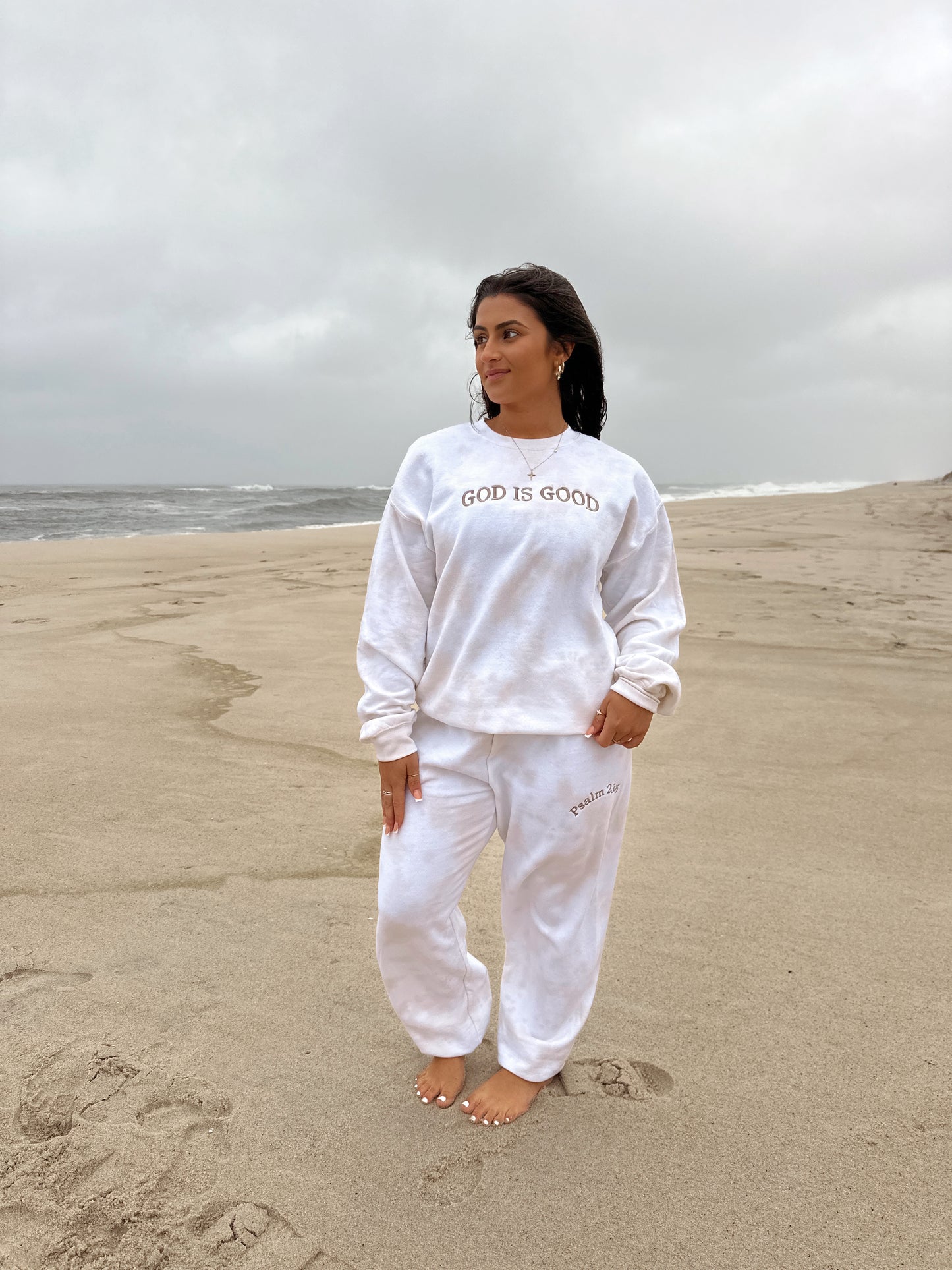 God is Good embroidered set in Mocha