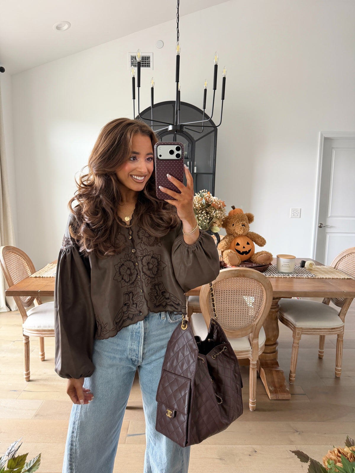 Cocoa Darling Eyelet VEGAN Leather Top can’t restock