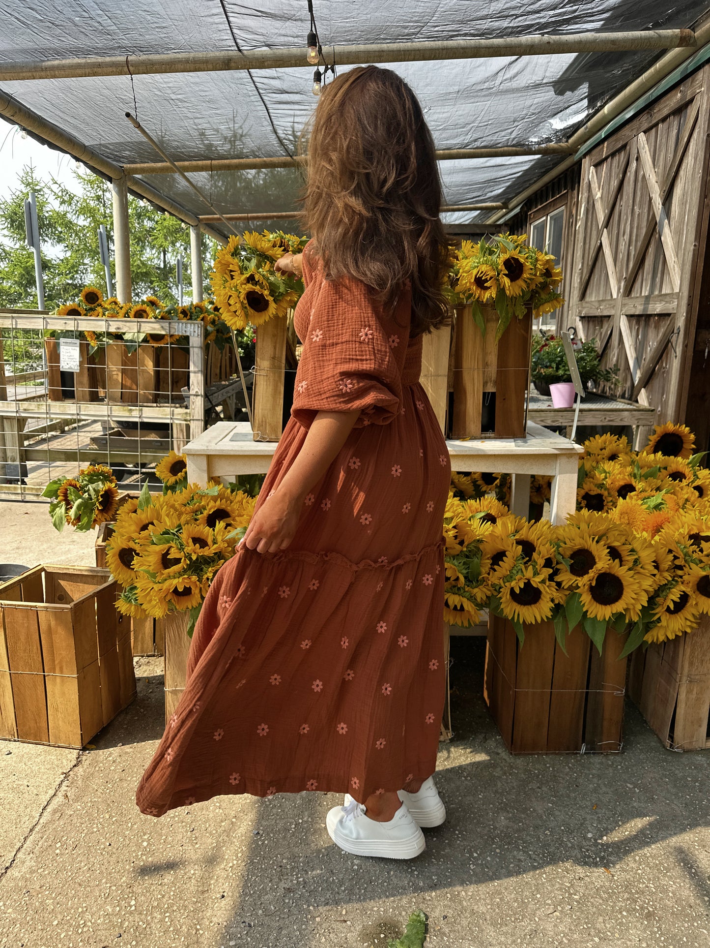 PRE-ORDER SEPTEMBER ARRIVAL Worthy GAUZE EMBROIDERY SMOCKING TIERED DRESS (estimated end of September )