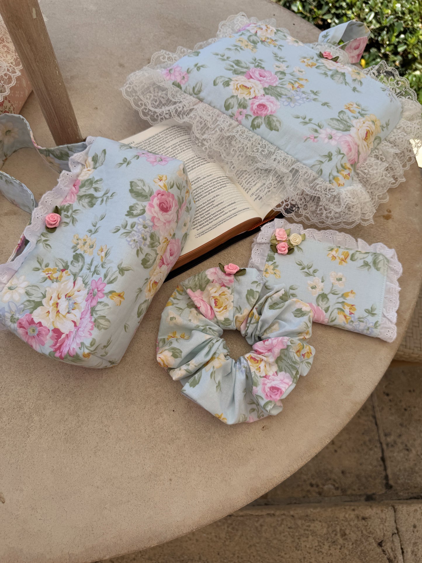 Mint To Be Jumbo Floral Scrunchie