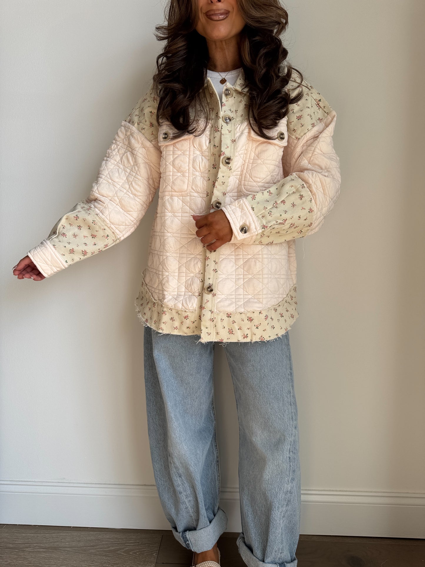 Homestead Bloom Barn Shacket (Cream)