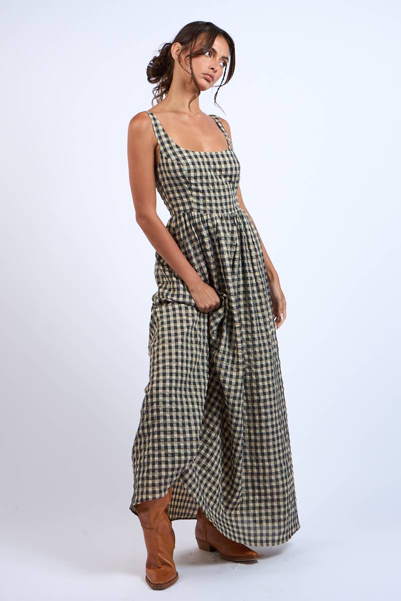 Fallin Gingham MAXI DRESS