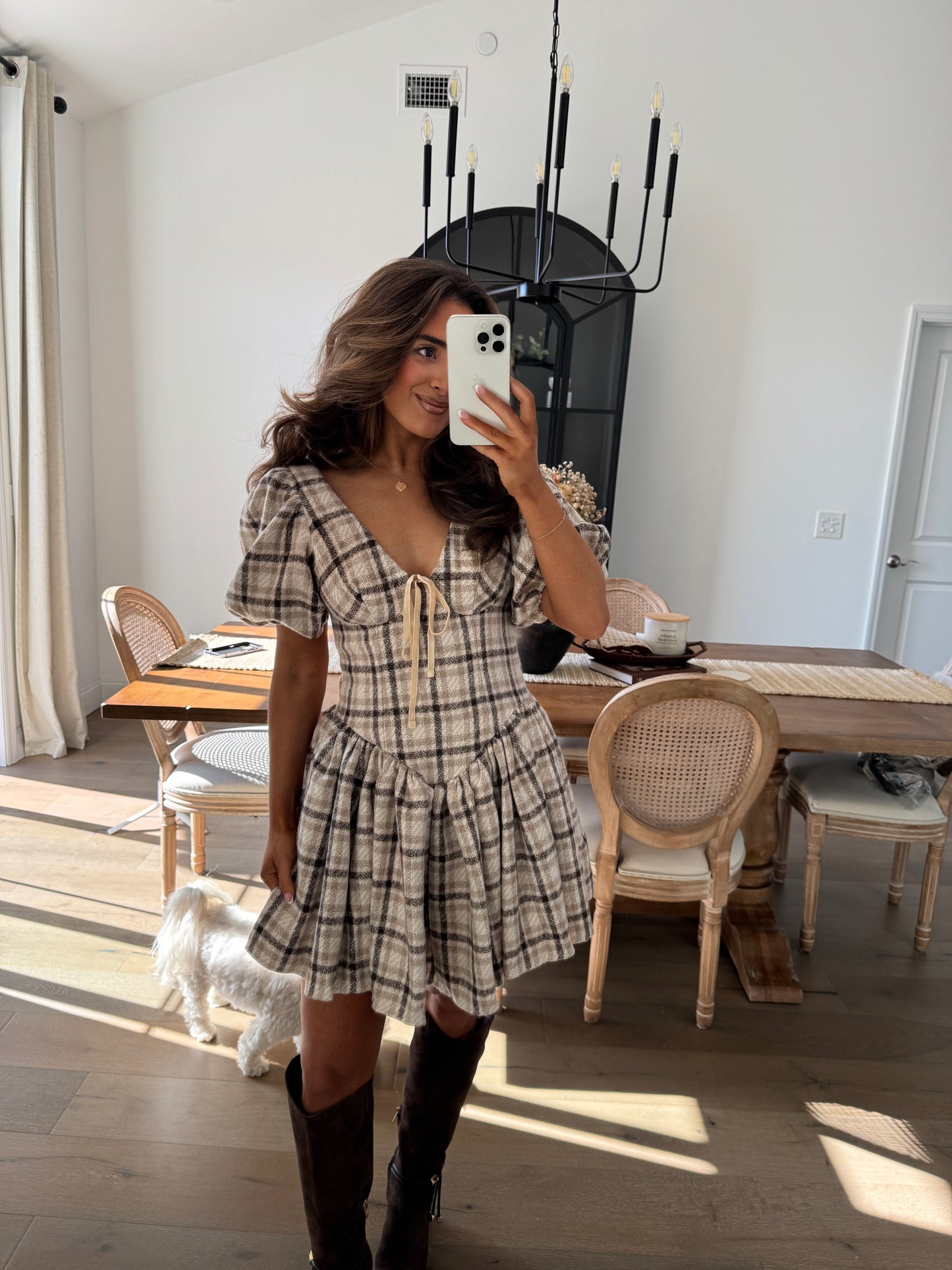 The Carrie Plaid Mini Dress