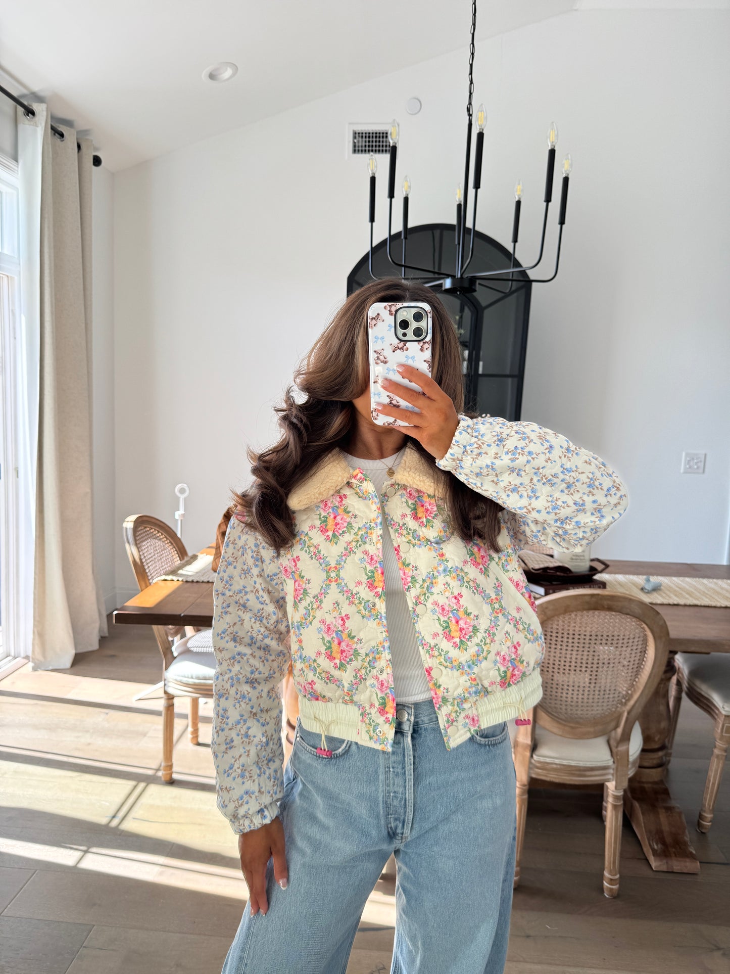 Forever Love In Bloom Quilted Sherpa Jacket