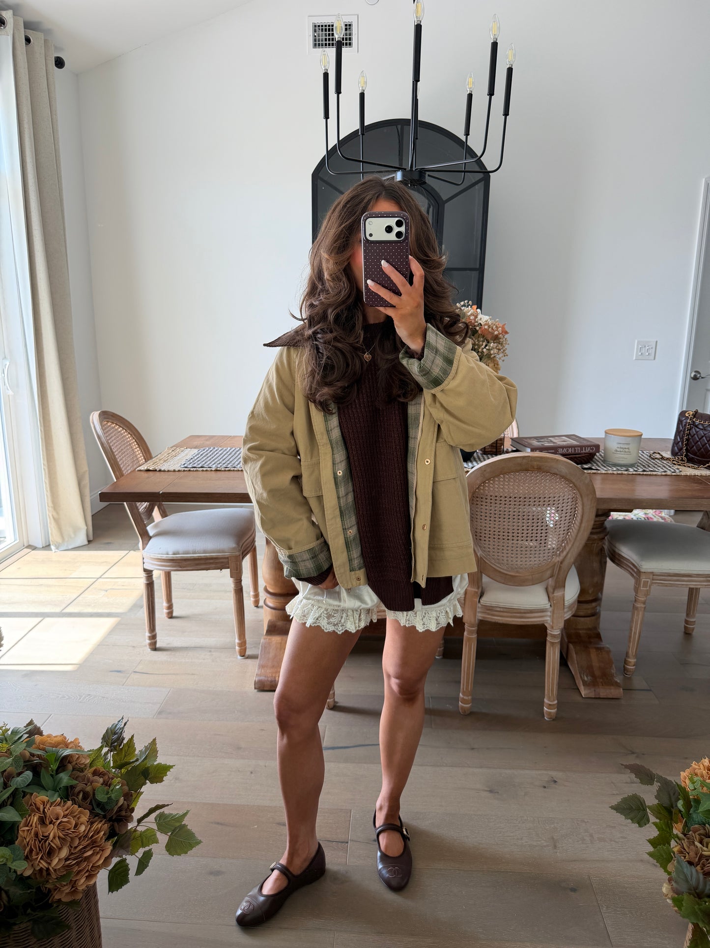Sutton Plaid Barn Jacket (Sandy Beige)