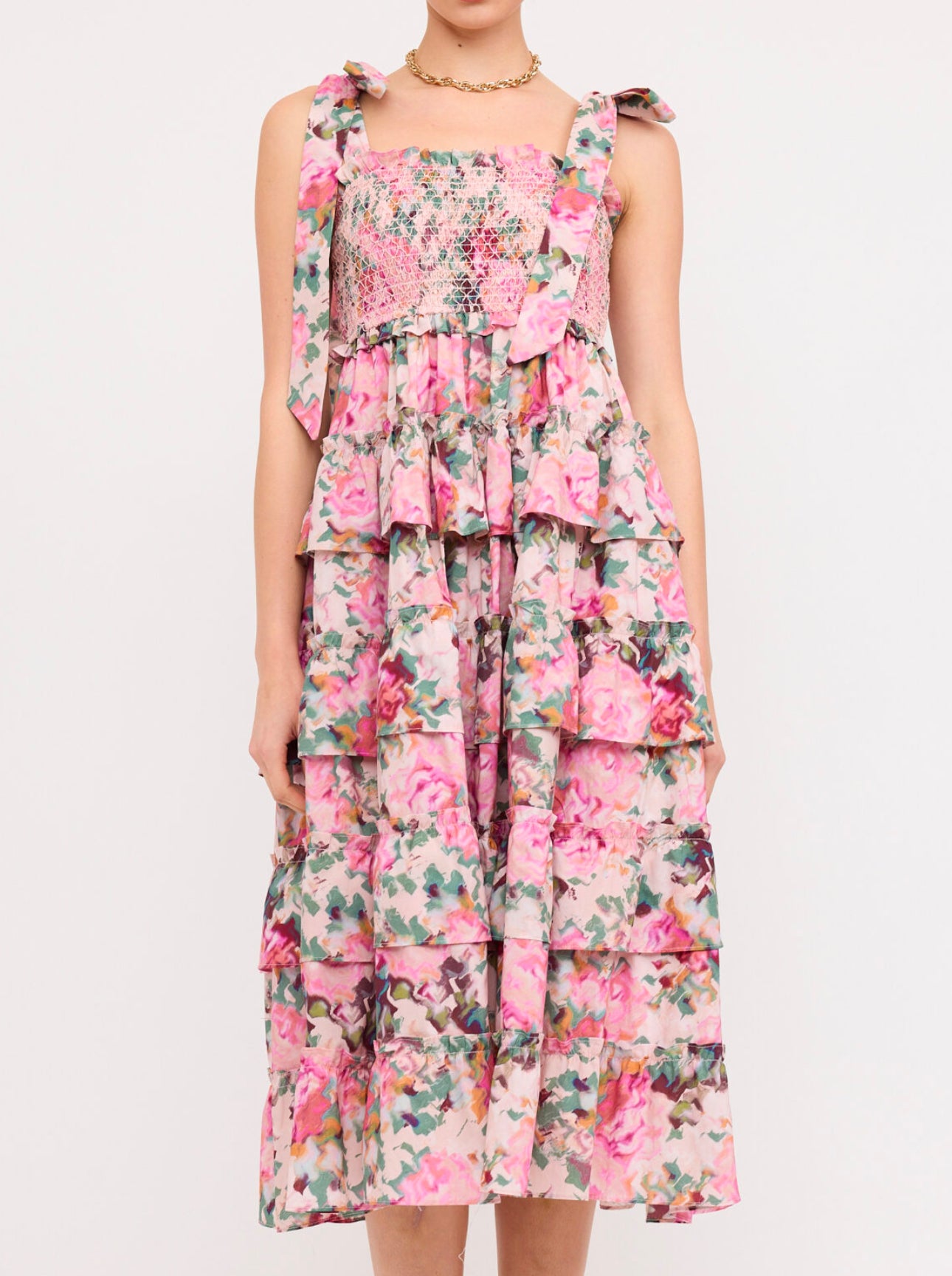 Berries & Cream Floral Midi Dress