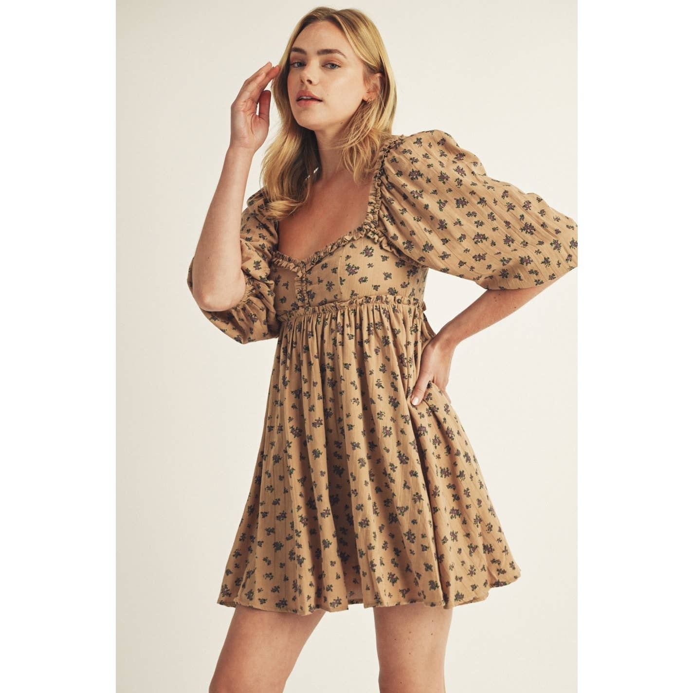 Prairie BOUQUET RUFFLED BABY DOLL MINI DRESS