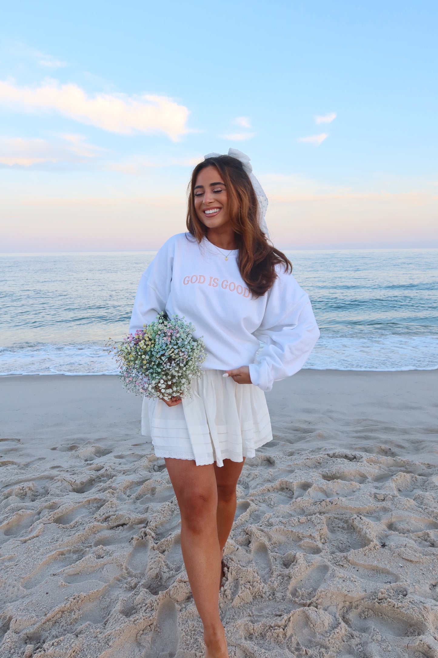 White Linen Mini Skirt