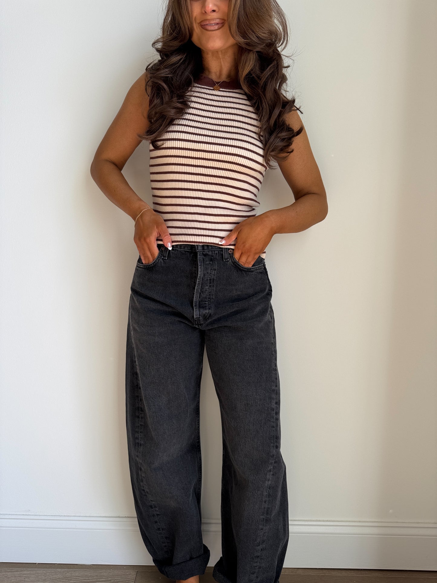 Cocoa Striped Tank