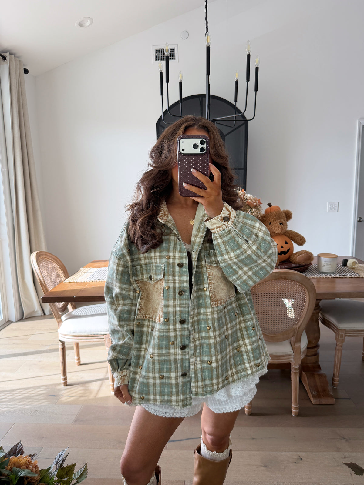 Harvest Plaid Heart Button Down POL LIVE