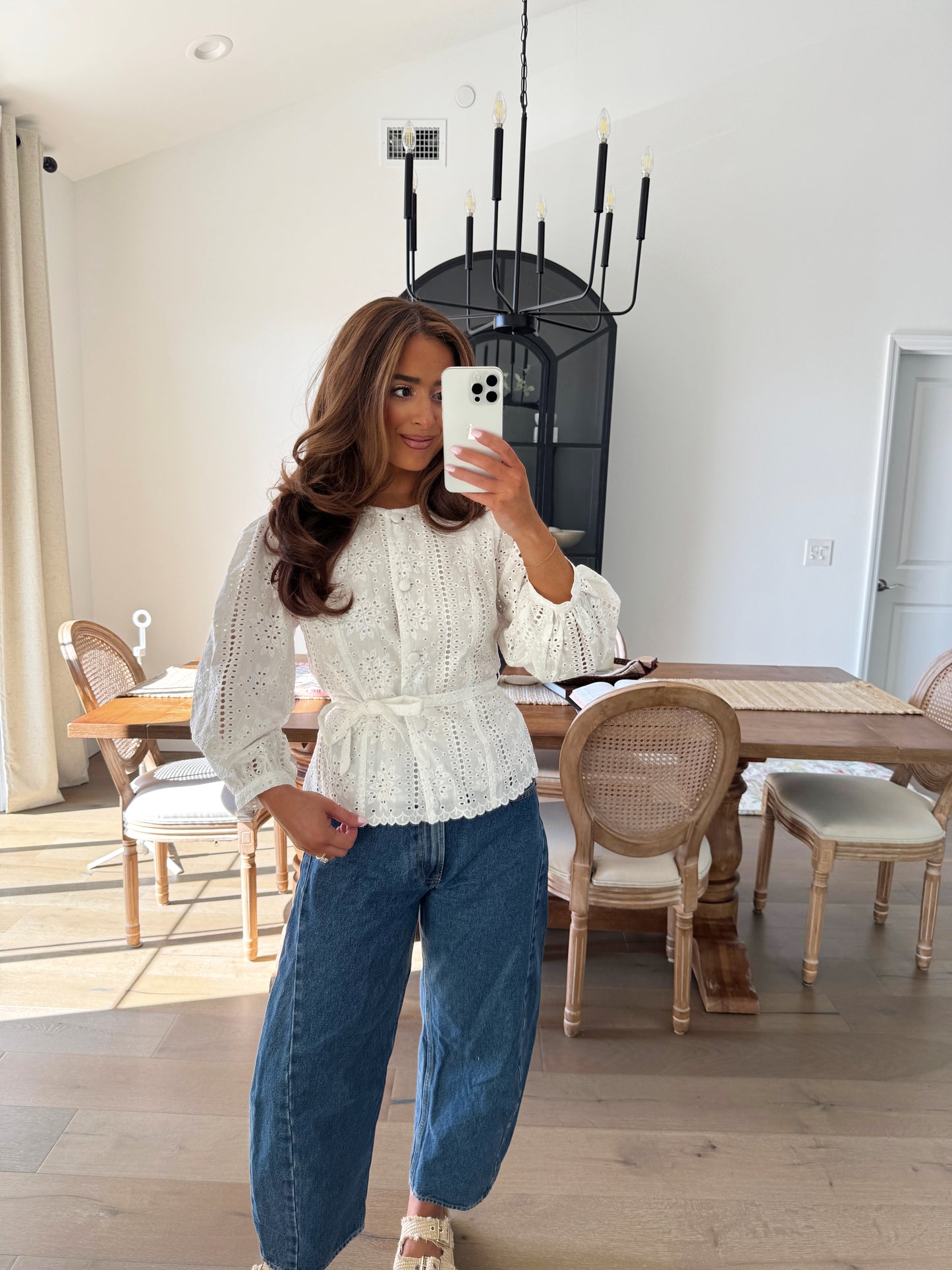 Chateau Garden White Eyelet Top