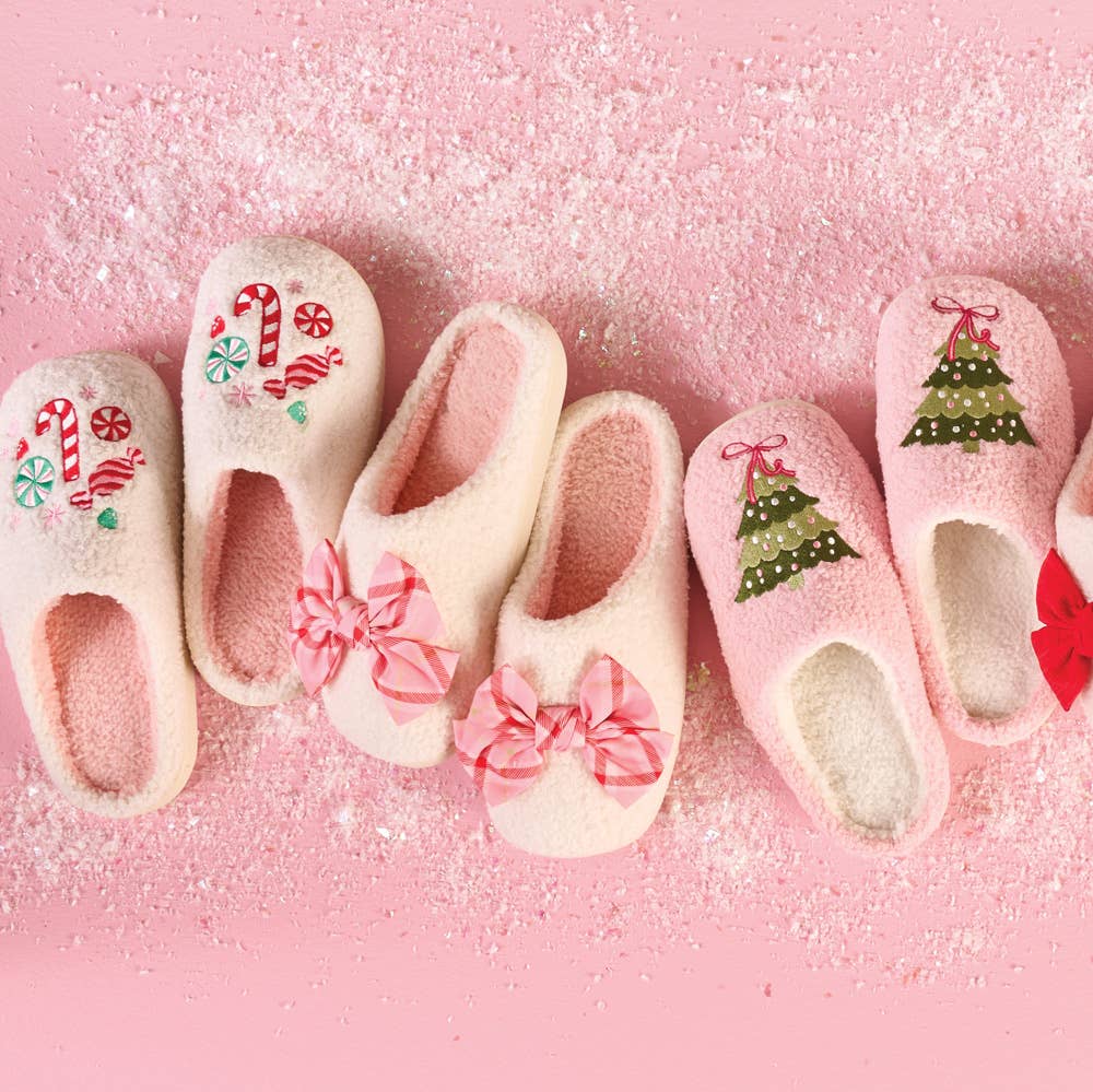 Fuzzy Slippers - Twinkling Trees