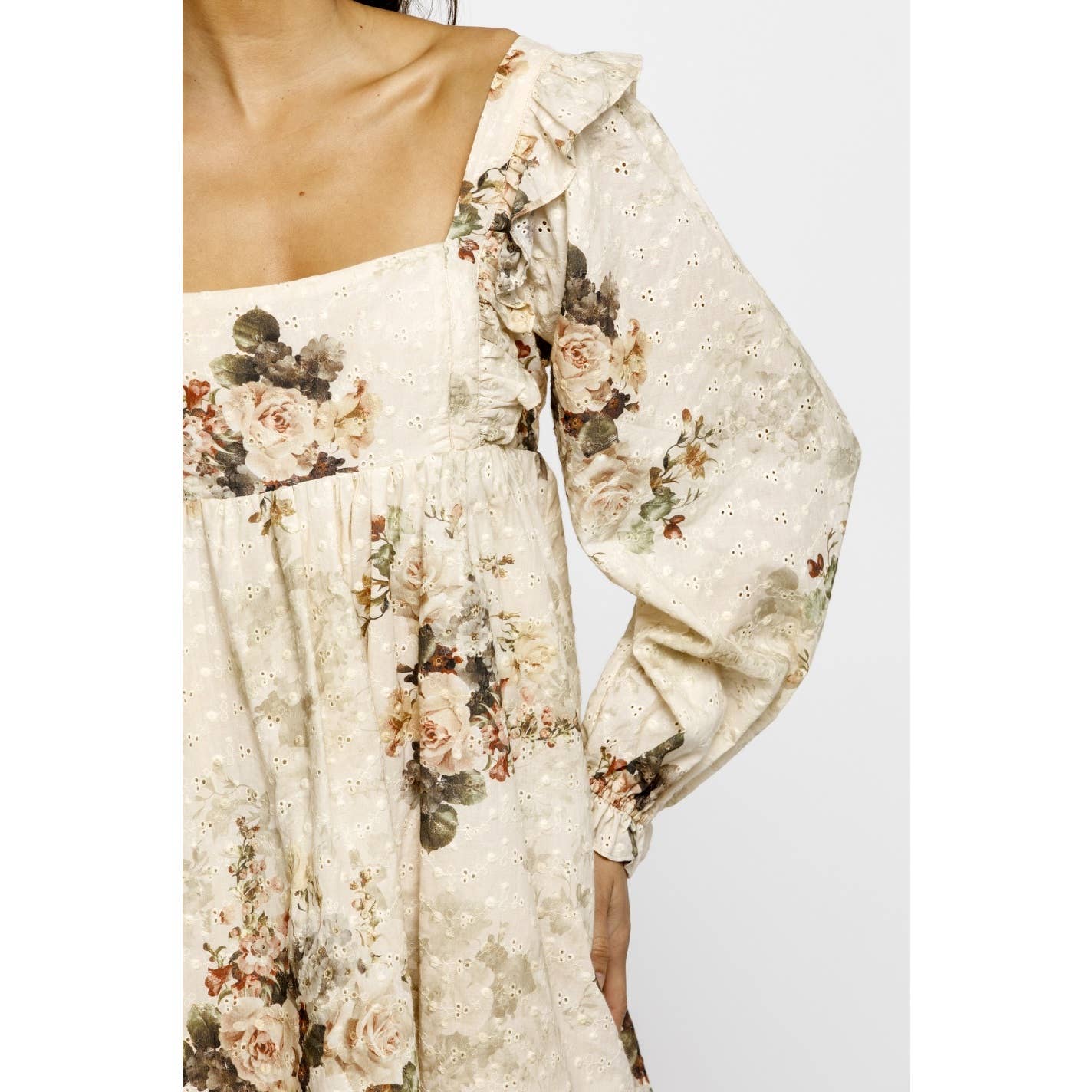 AUTUMN ROSES BABY DOLL DRESS