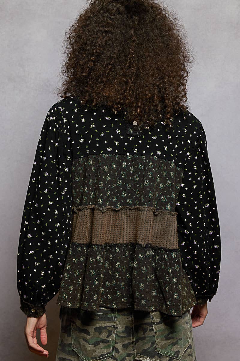 The Willow Balloon Sleeve Top (chocolate)