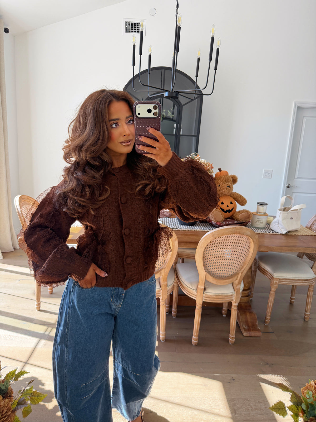 English Rose Cardigan (Cocoa)