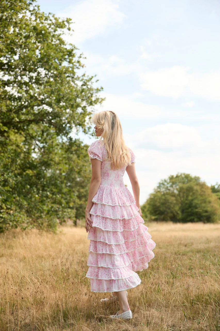 Enchanted Rose Ruffled Maxi Dress