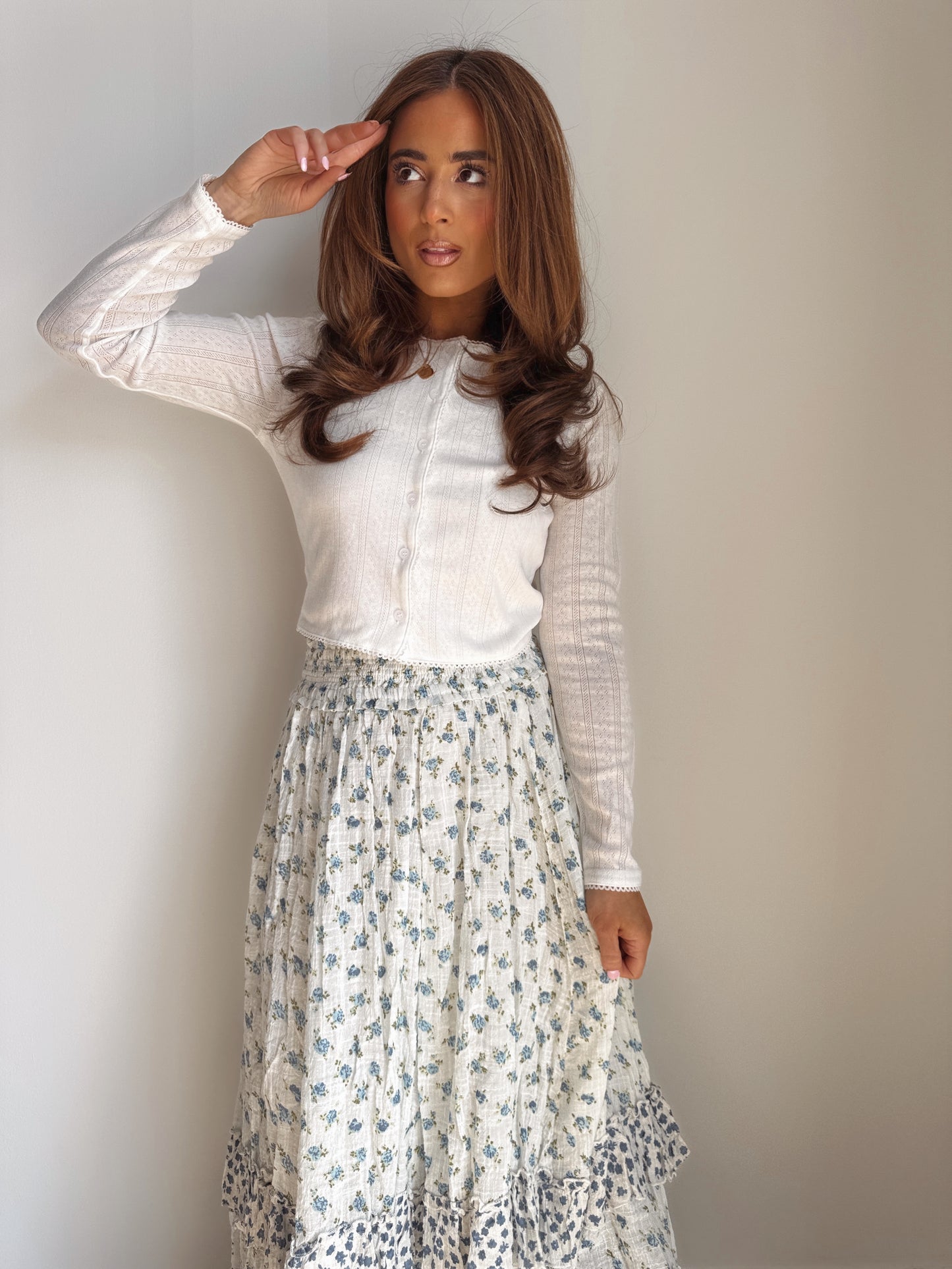 White Pointelle Sweater Knit