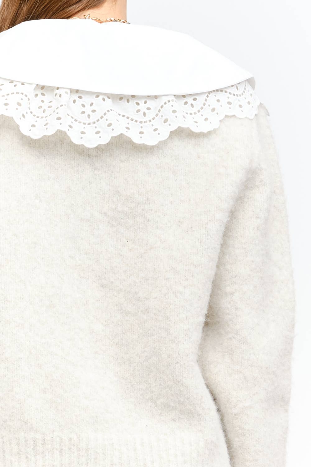 Clara Vintage Lace Pullover Sweater