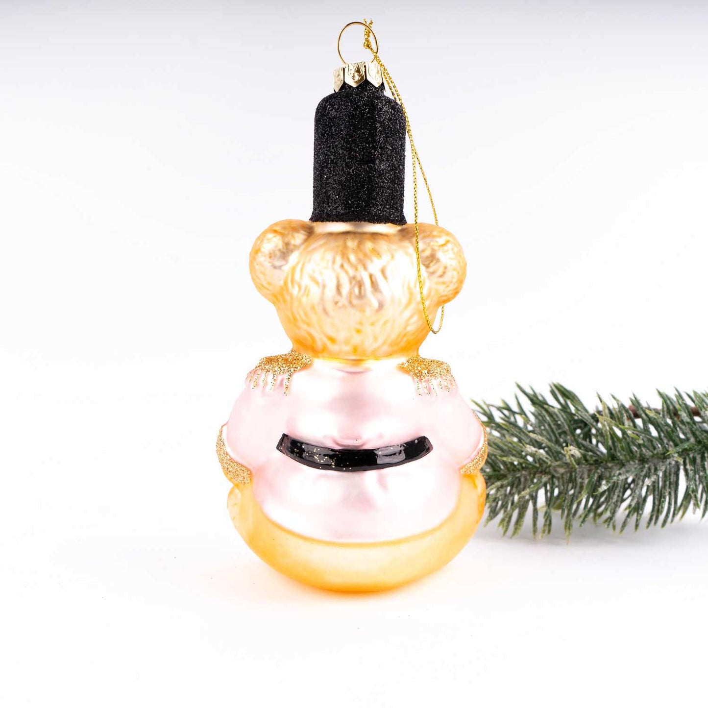 Pink Coquette Teddy Bear Boxed Glass Ornament