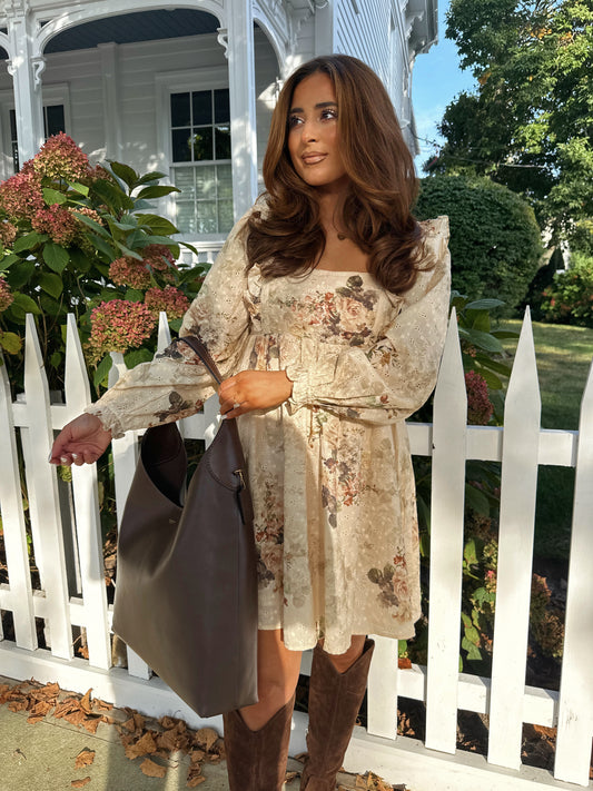 AUTUMN ROSES BABY DOLL DRESS