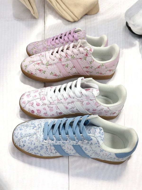 🎀Ribbons & Roses Coquette Sneakers PRE-ORDER - please allow time for arrival-expected August 4th for blue and pink(we do have some pink in house-so email us with any questions)