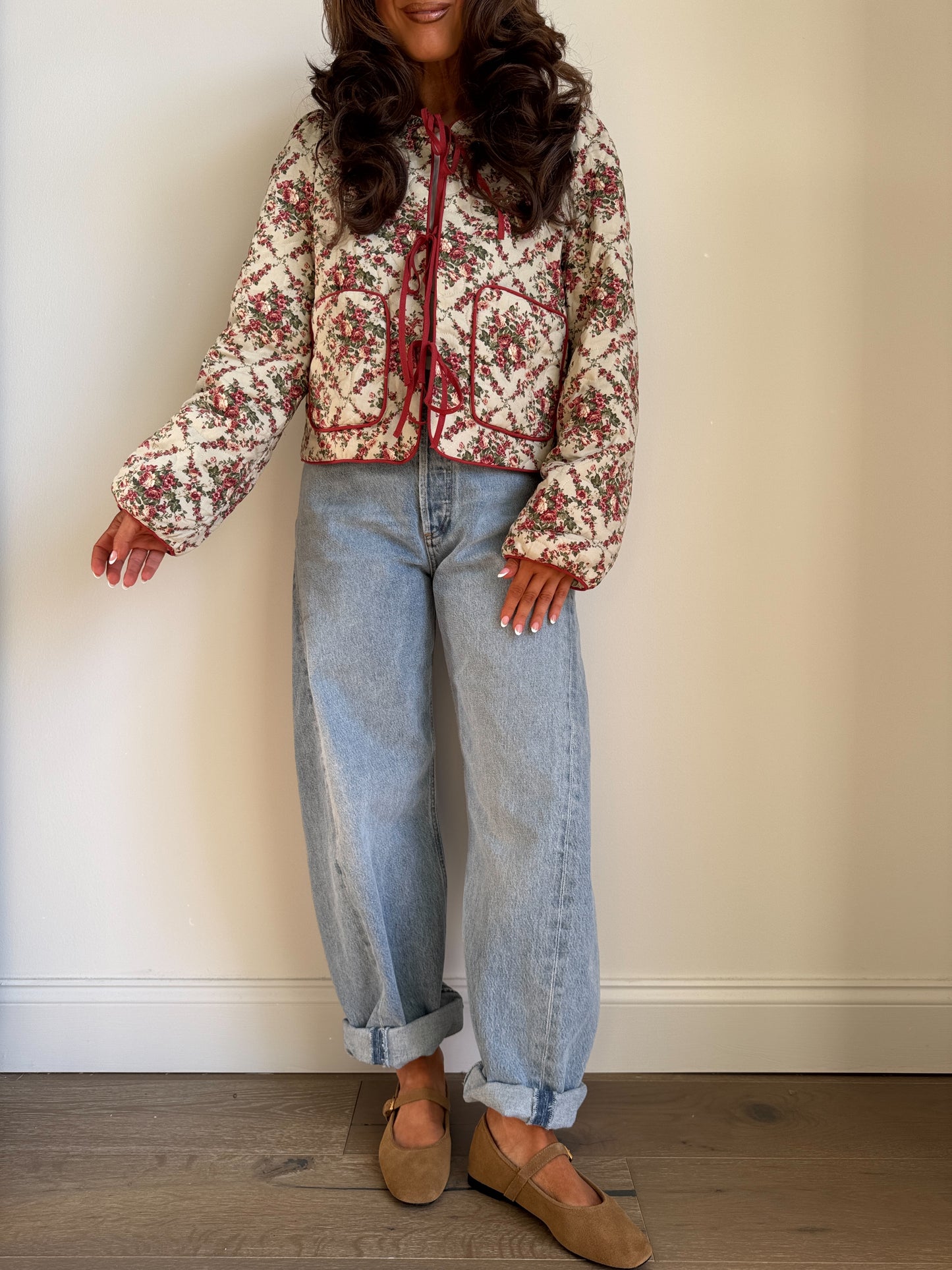 Cranberry Quilted Vintage Jacket Sage