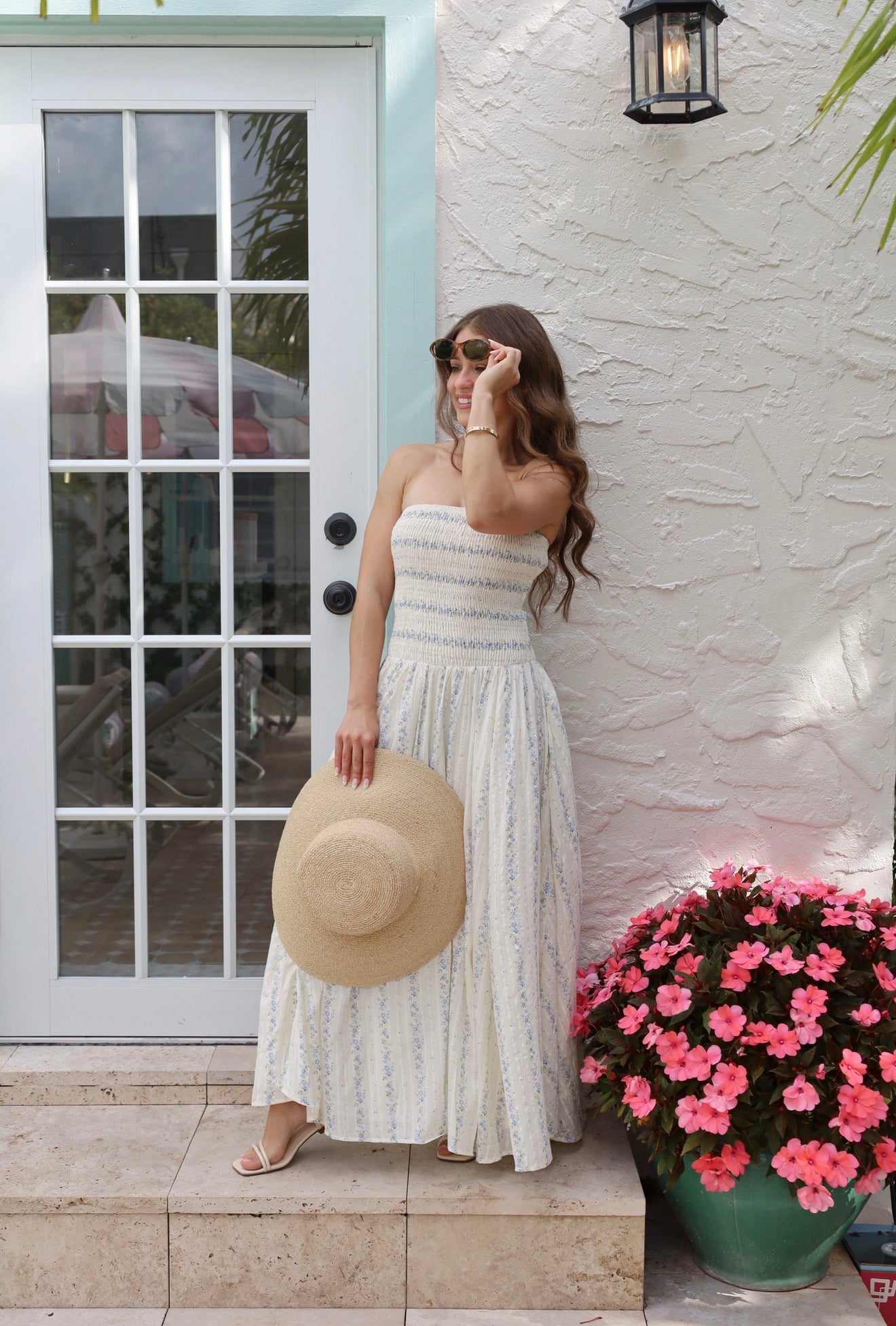 Palm Bliss Maxi Dress (blue)