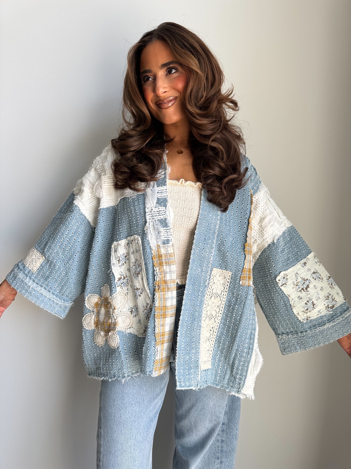 Harvest Ribbons Cardigan (Denim)