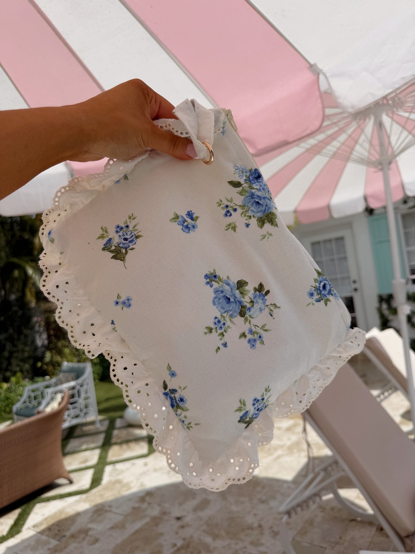 Palm Bloom Wristlet Bag ships 2-3 weeks