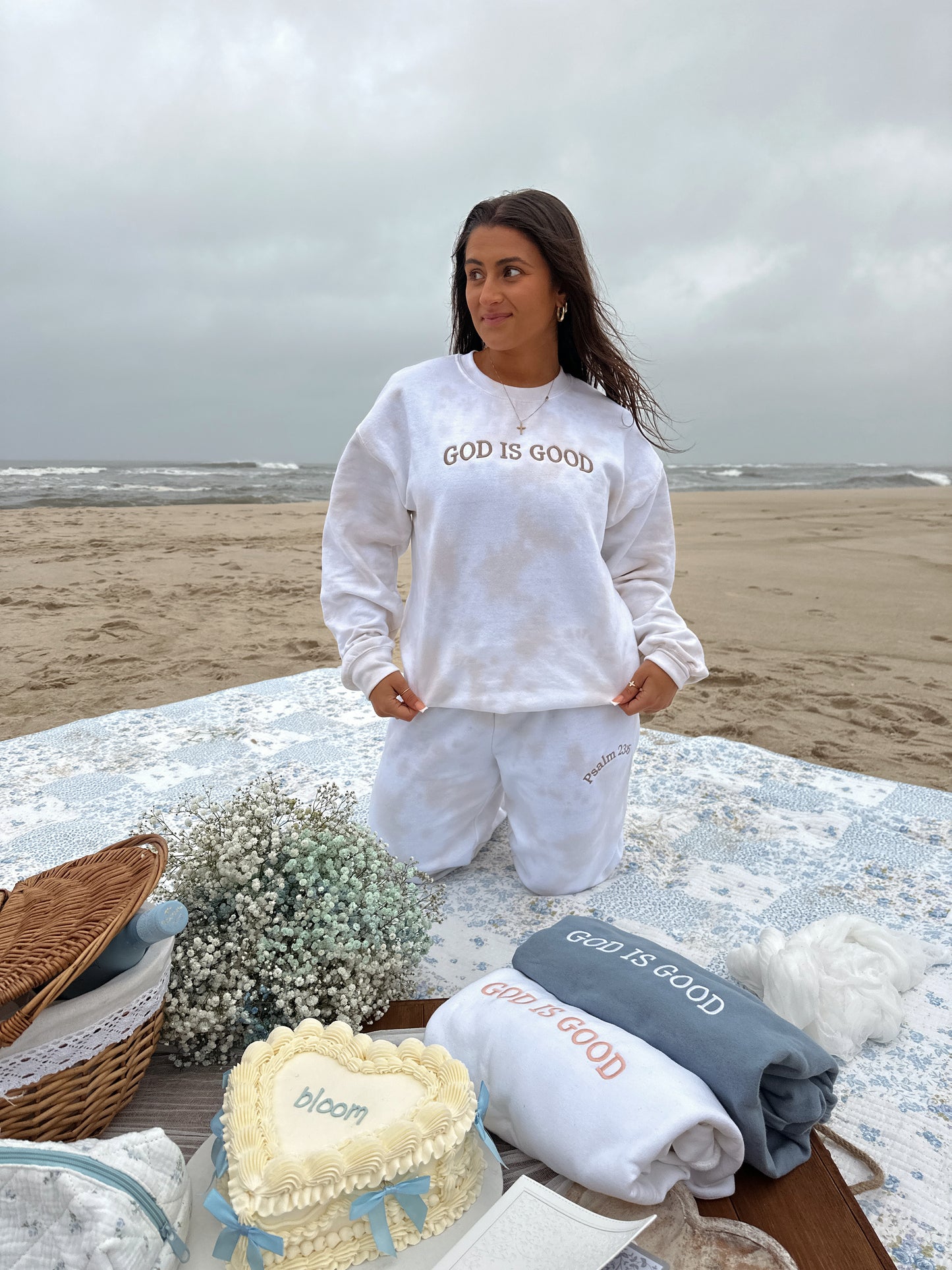 God is Good embroidered set in Mocha