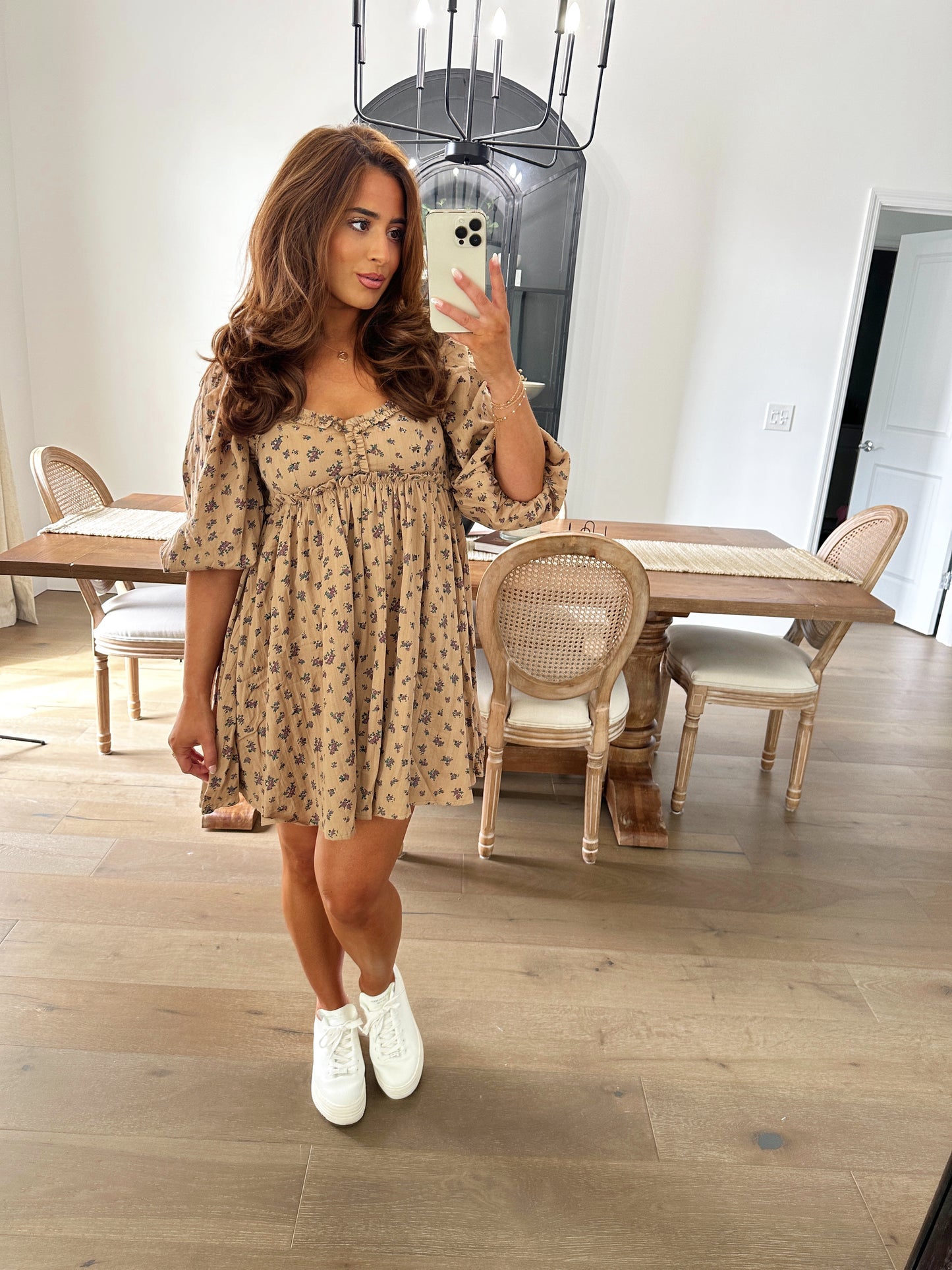 Prairie BOUQUET RUFFLED BABY DOLL MINI DRESS