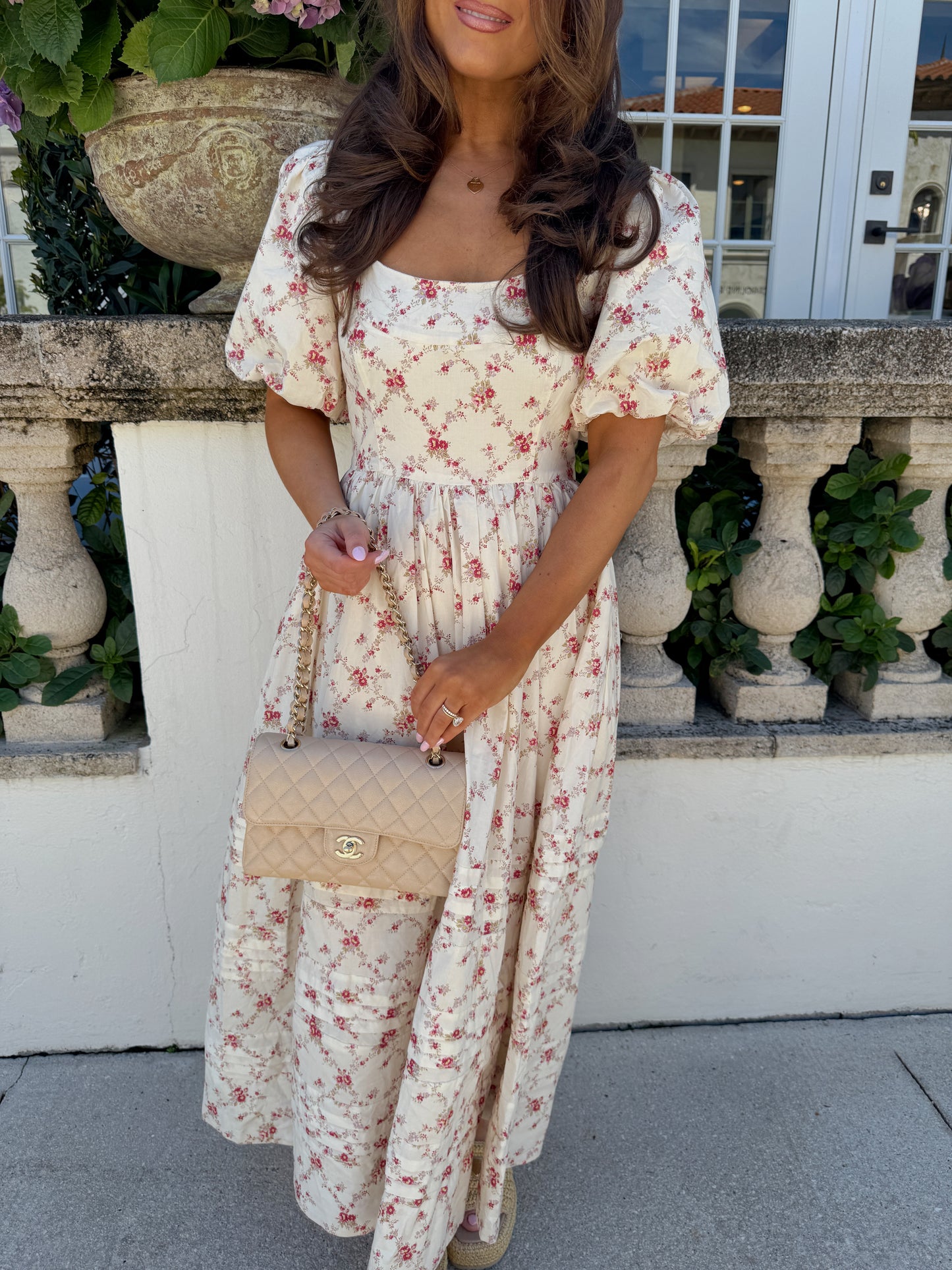 Belle Puff Sleeve Floral Maxi