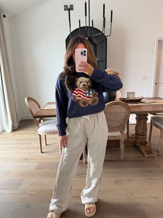 Brandy Melville small linen pants beige