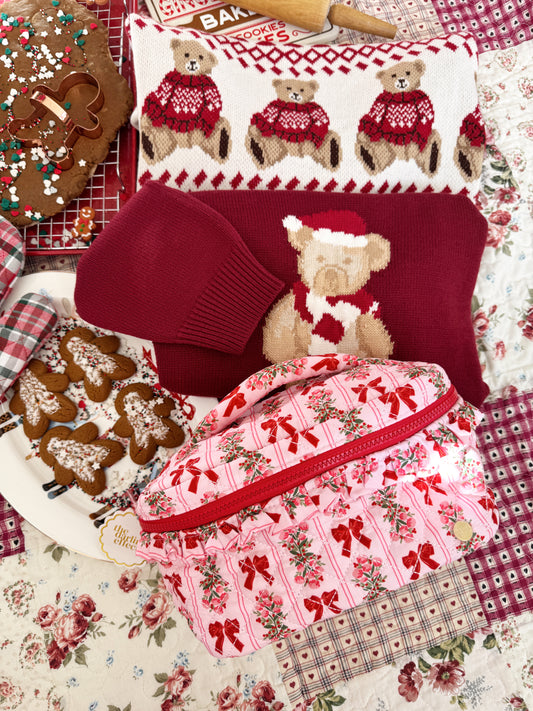 Glam & Go Quilted Cosmetic Bag-Oh So Merry