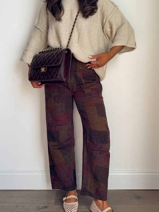 Cider Lane Patch Printed Jeans (can’t restock)