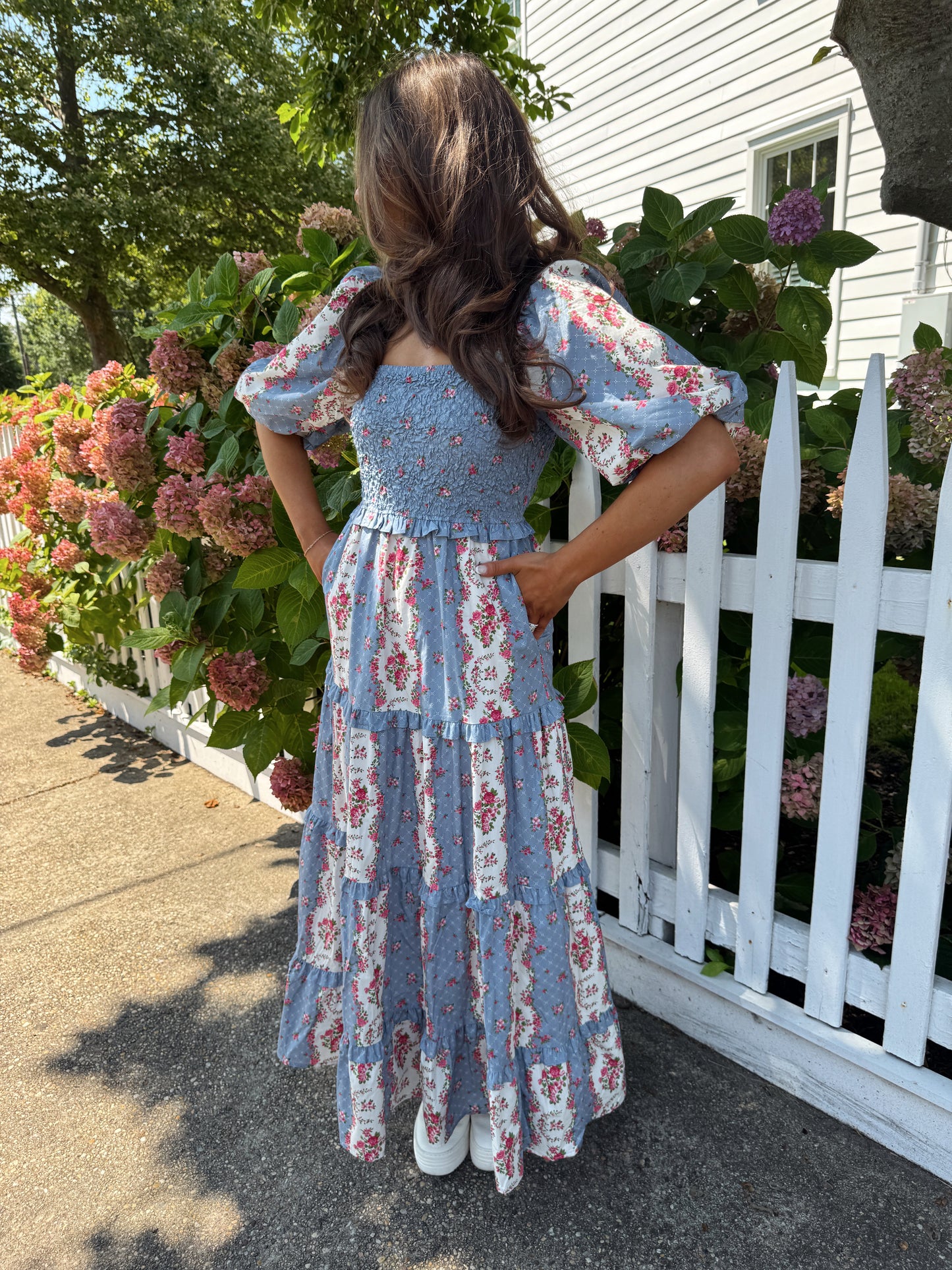 Sweet Bloom Puff Sleeve Midi (blue raspberry)