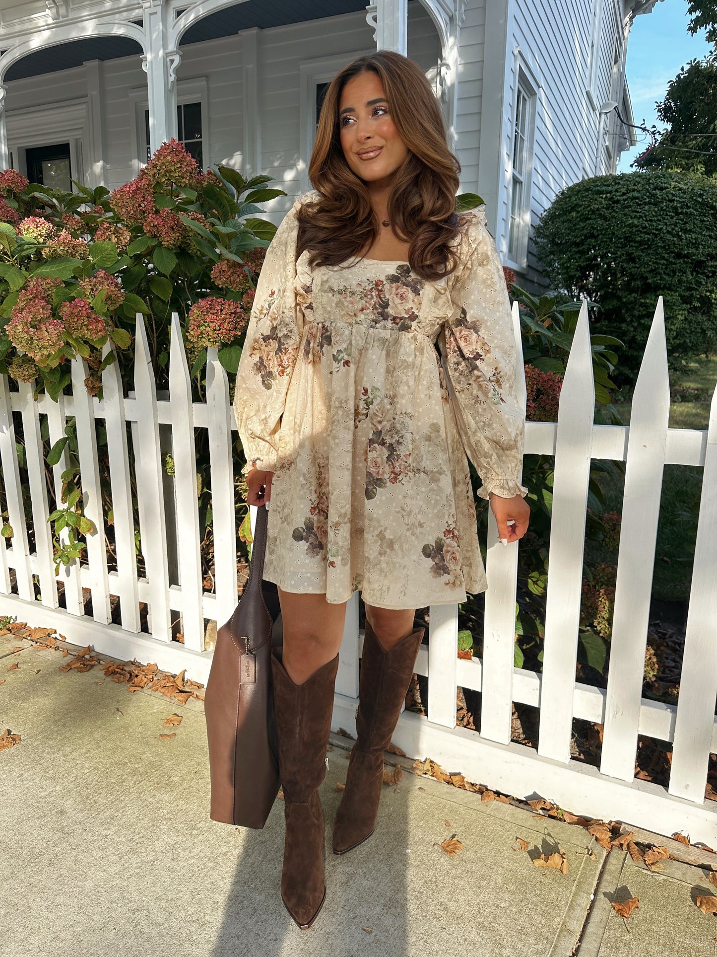 AUTUMN ROSES BABY DOLL DRESS