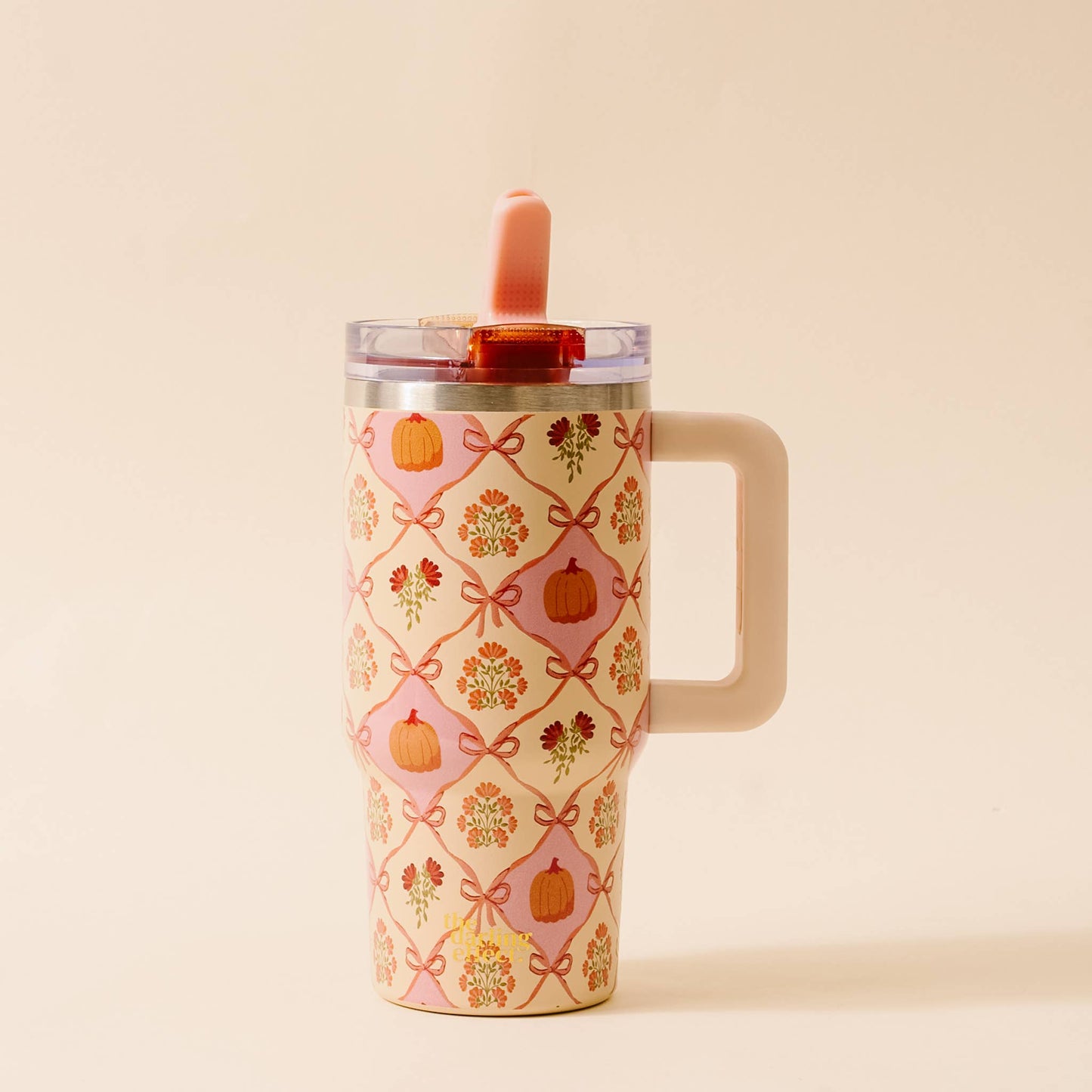 20 oz Lifestyle Flip Straw Tumbler-Patchwork Pumpkins