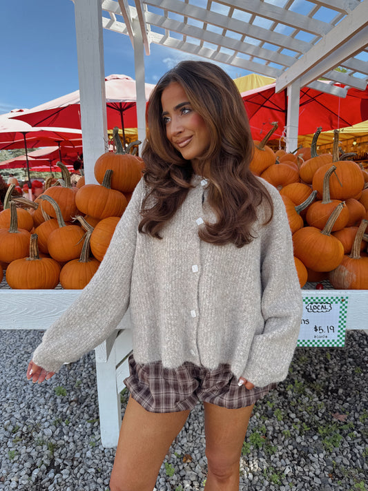 Cider Kissed Cozy Cardigan (Cocoa) PRE ORDER END OF OCTOBER