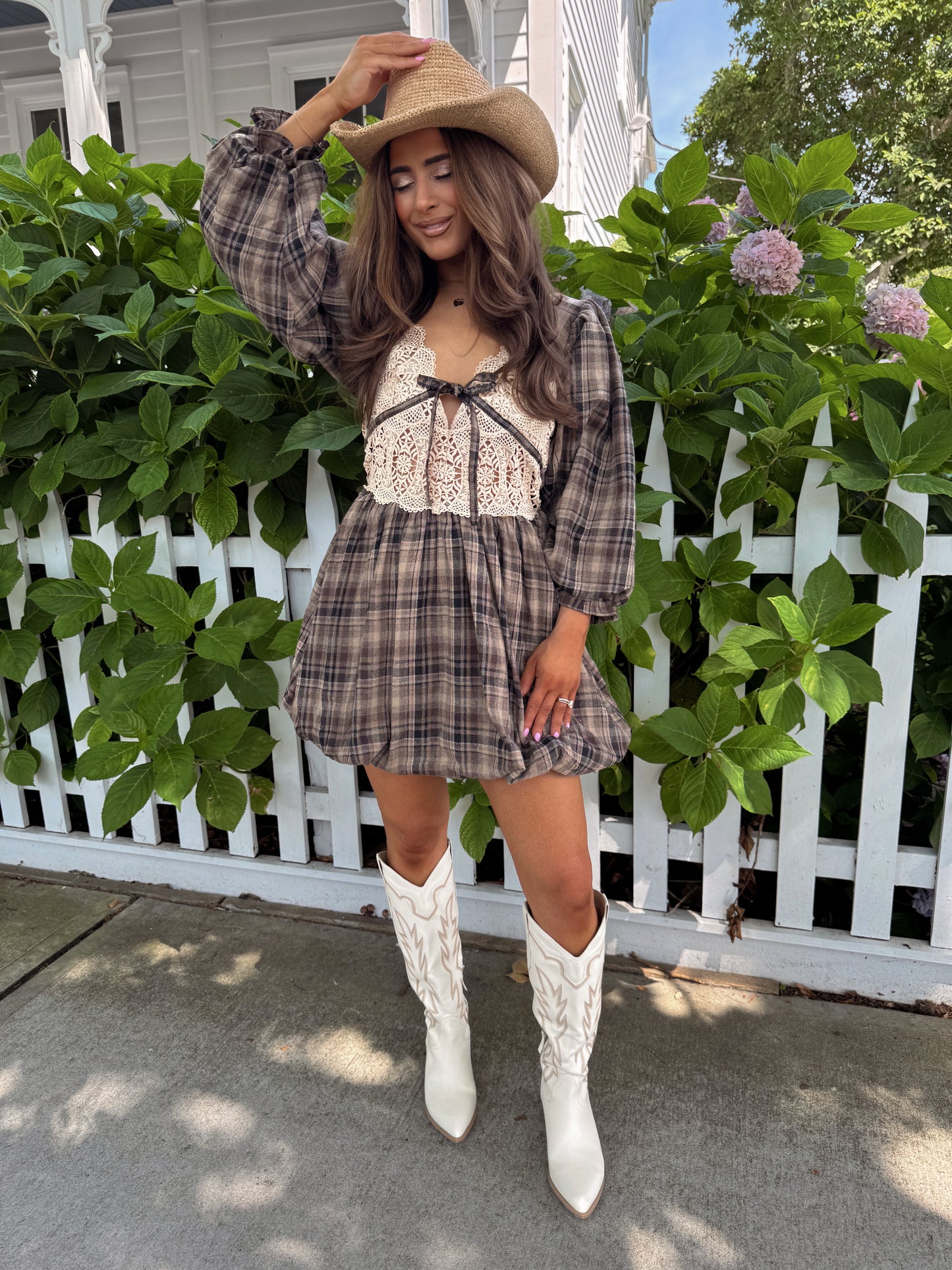 The Saddle Bubble Mini Dress