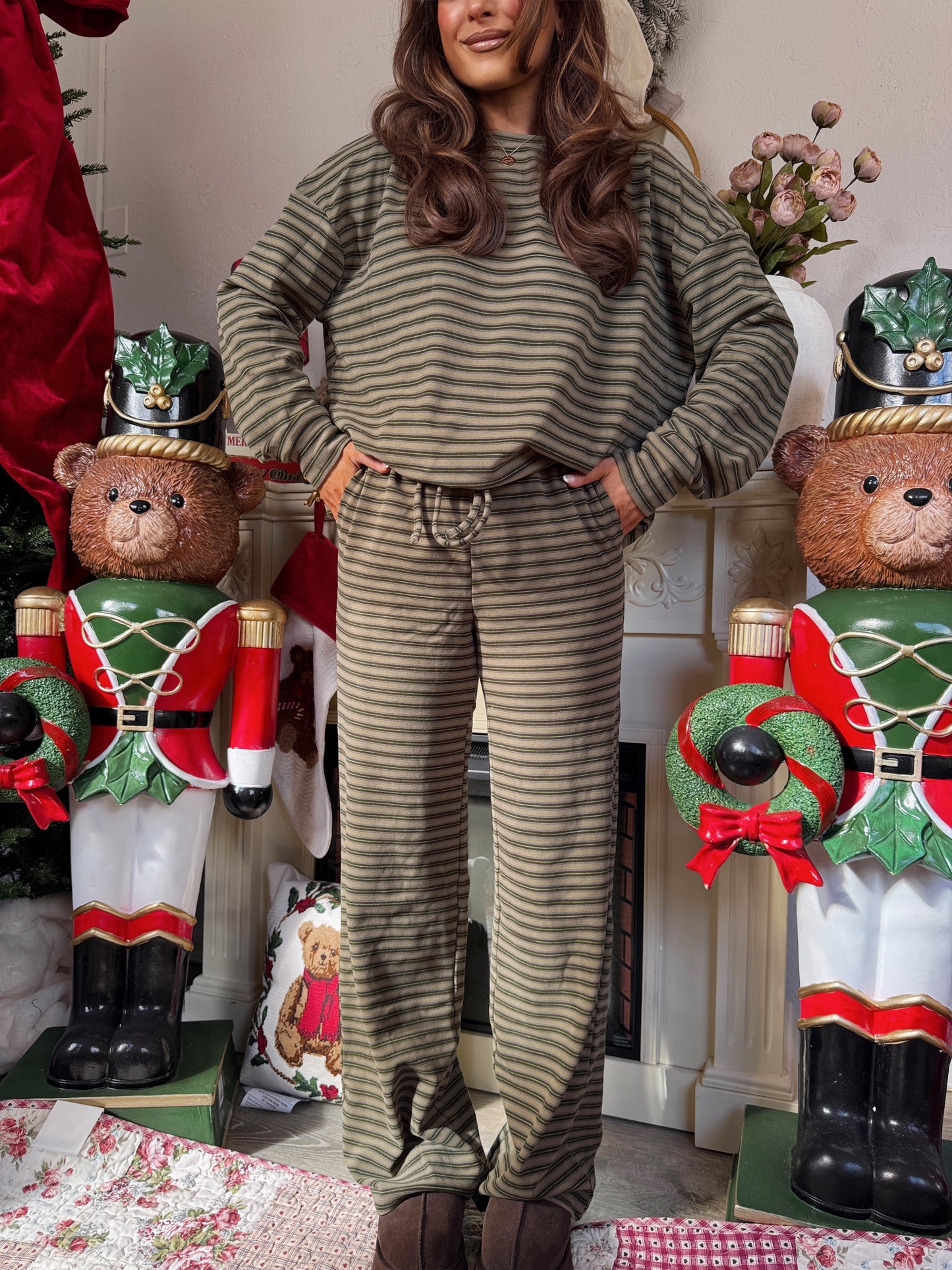 Christmas Tree Farm Striped Cozy Set