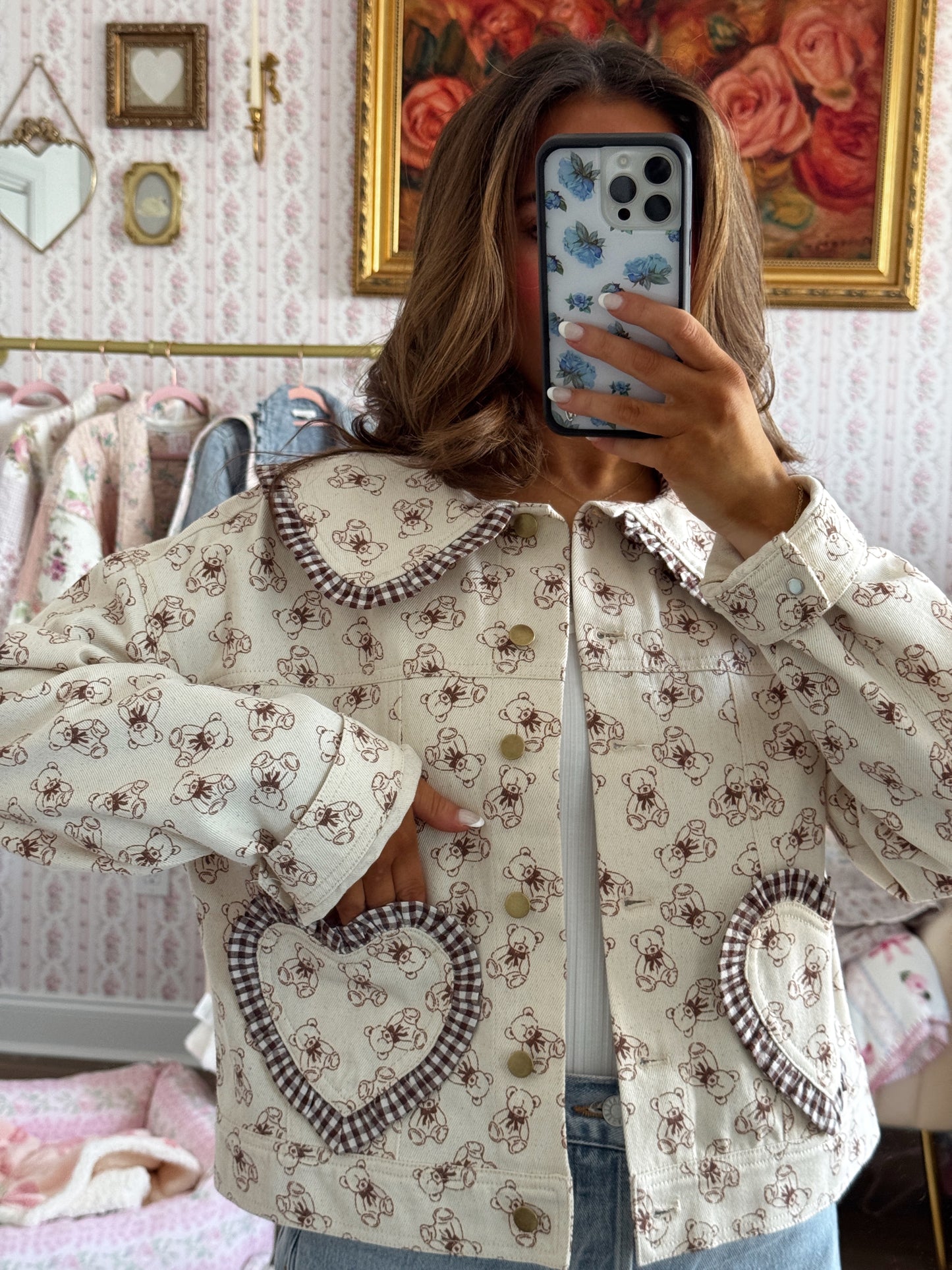 Teddy Love Gingham Jacket