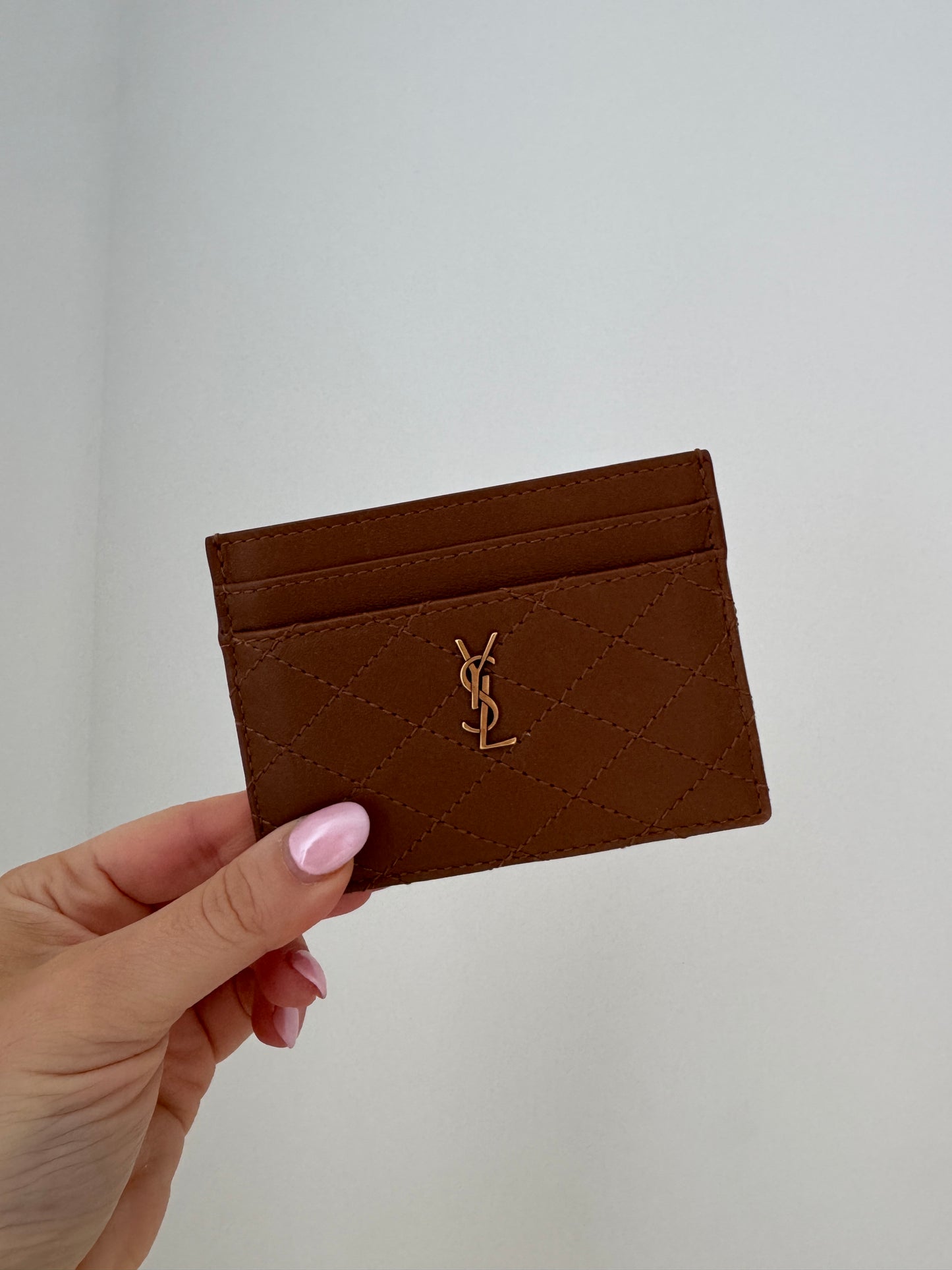 Ysl brown cardholder new in box