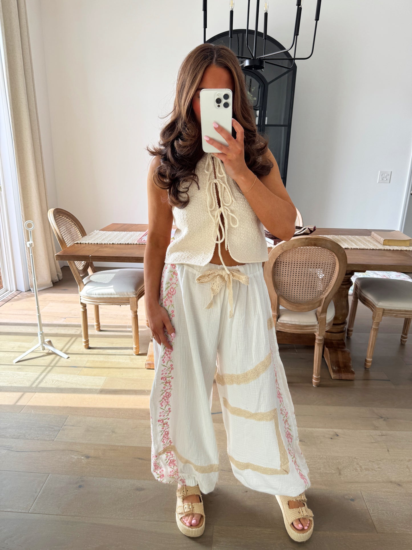Del’Mar Gauze Crochet Barrel Pant (pre order may 1)