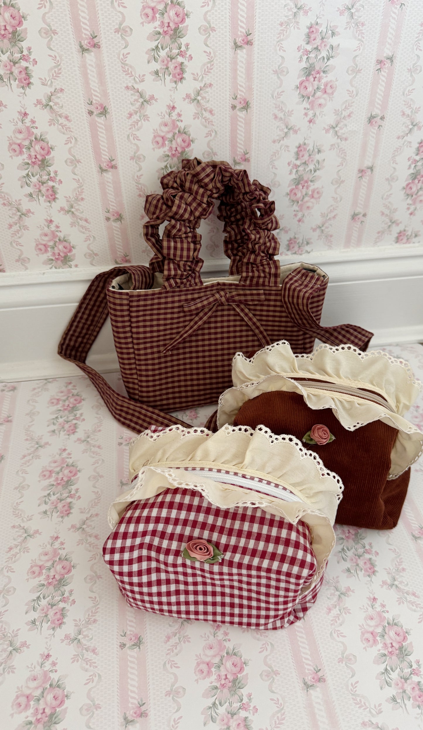 Gingham Maple Mini Crossbody Bag