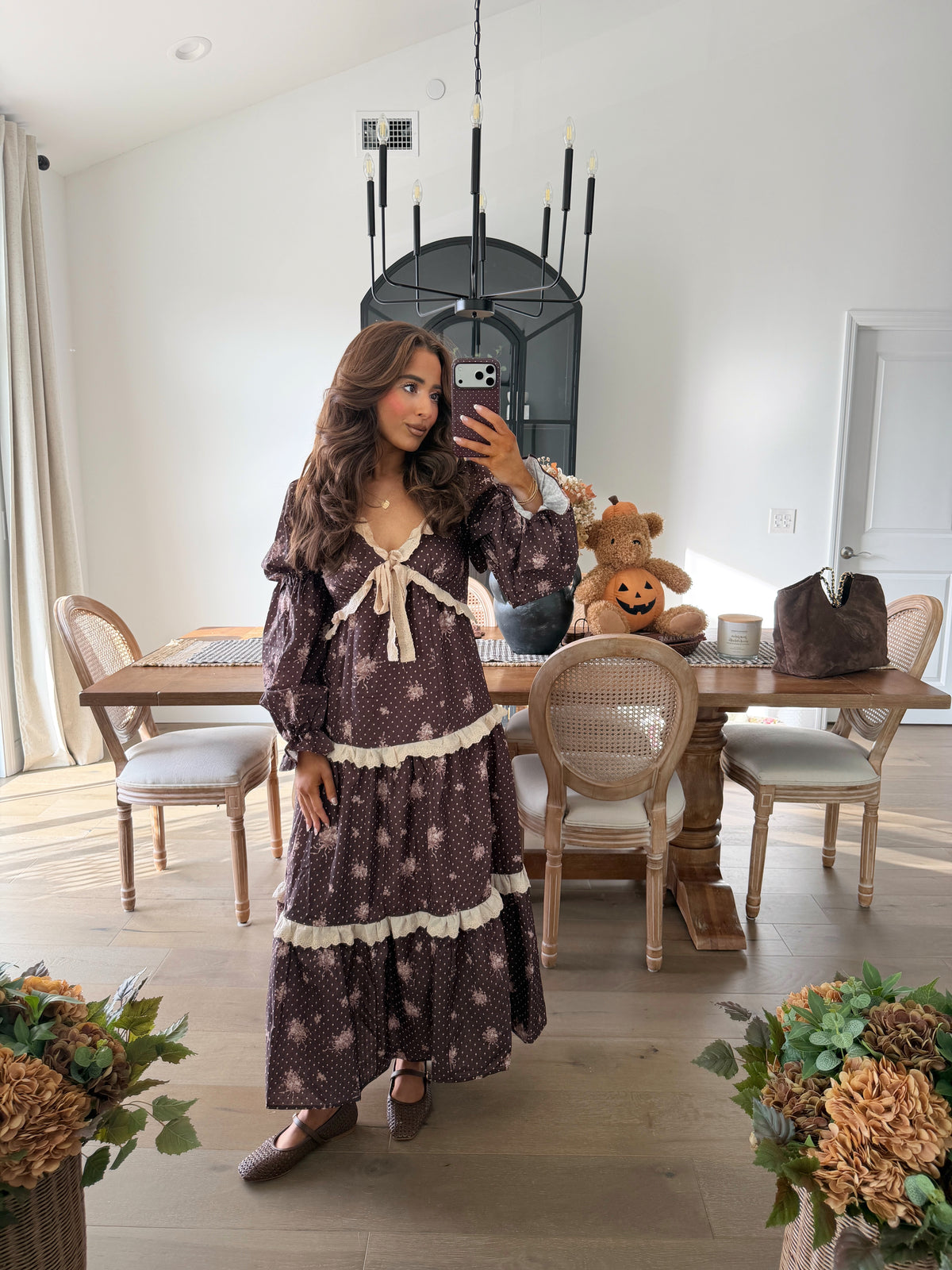 October Rose Polka Dot Maxi Dress